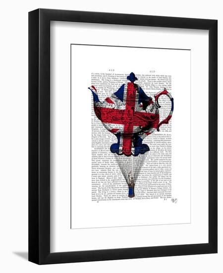 Union Jack Flying Teapot-Fab Funky-Framed Art Print