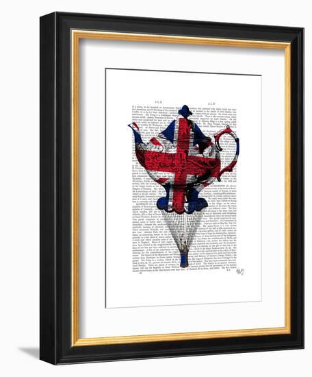 Union Jack Flying Teapot-Fab Funky-Framed Art Print