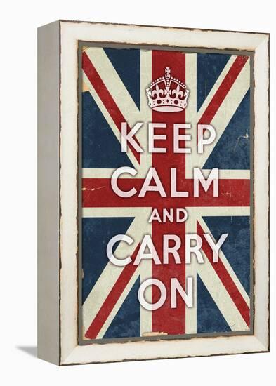 Union Jack - Keep Calm and Carry On-Lantern Press-Framed Stretched Canvas