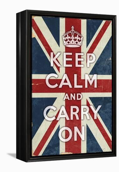 Union Jack - Keep Calm and Carry On-Lantern Press-Framed Stretched Canvas