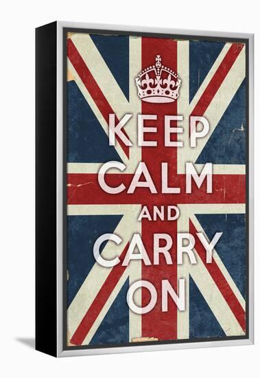 Union Jack - Keep Calm and Carry On-Lantern Press-Framed Stretched Canvas