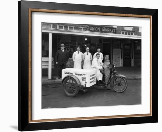 Union Market Delivery Motorcycle, 1927-Chapin Bowen-Framed Giclee Print