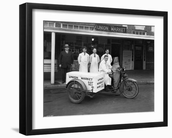 Union Market Delivery Motorcycle, 1927-Chapin Bowen-Framed Giclee Print