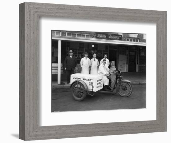 Union Market Delivery Motorcycle, 1927-Chapin Bowen-Framed Giclee Print