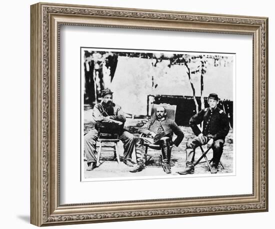 Union Officers before the Fall of Petersburg, American Civil War, 1864-Tim O'Sullivan-Framed Giclee Print