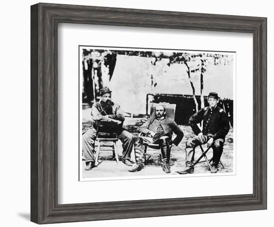 Union Officers before the Fall of Petersburg, American Civil War, 1864-Tim O'Sullivan-Framed Giclee Print