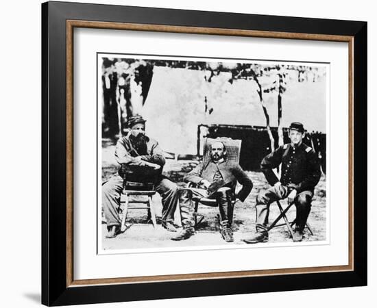 Union Officers before the Fall of Petersburg, American Civil War, 1864-Tim O'Sullivan-Framed Giclee Print