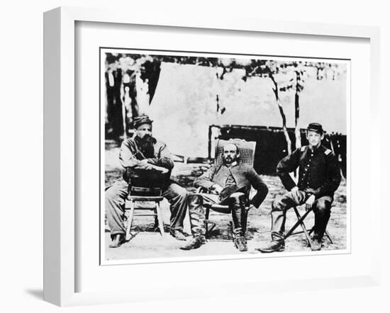 Union Officers before the Fall of Petersburg, American Civil War, 1864-Tim O'Sullivan-Framed Giclee Print