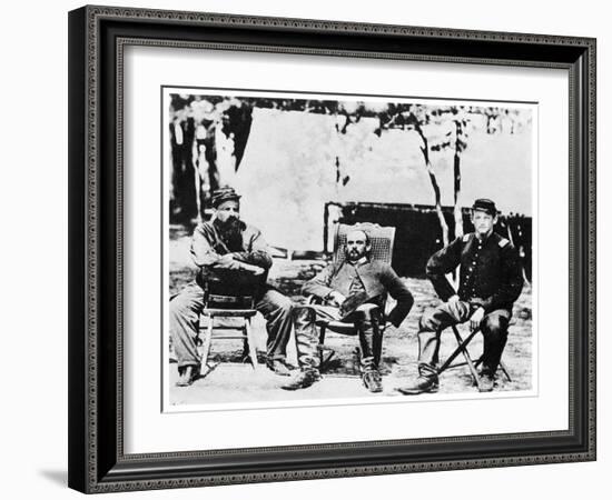 Union Officers before the Fall of Petersburg, American Civil War, 1864-Tim O'Sullivan-Framed Giclee Print