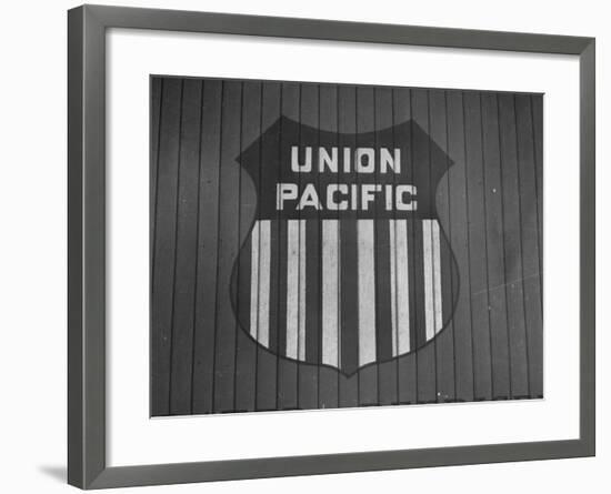 Union Pacific Boxcar Showing Logo-null-Framed Photographic Print