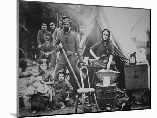 Union Soldier of 31st Pennsylvania Regiment with Family in Camp Slocum, Near Washington D.C., 1862-Mathew Brady-Mounted Photographic Print