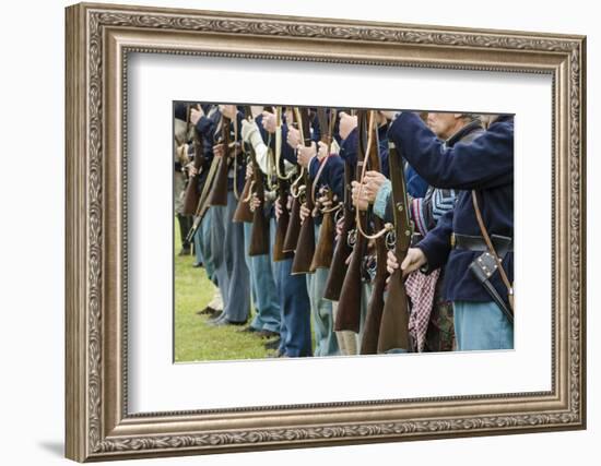 Union Soldiers at the Thunder on the Roanoke Civil War Reenactment in Plymouth, North Carolina-Michael DeFreitas-Framed Photographic Print