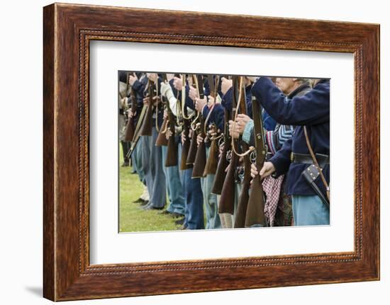 Union Soldiers at the Thunder on the Roanoke Civil War Reenactment in Plymouth, North Carolina-Michael DeFreitas-Framed Photographic Print