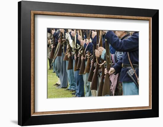 Union Soldiers at the Thunder on the Roanoke Civil War Reenactment in Plymouth, North Carolina-Michael DeFreitas-Framed Photographic Print