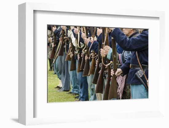 Union Soldiers at the Thunder on the Roanoke Civil War Reenactment in Plymouth, North Carolina-Michael DeFreitas-Framed Photographic Print