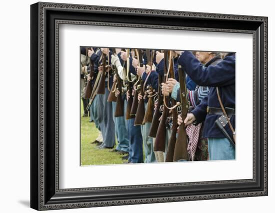 Union Soldiers at the Thunder on the Roanoke Civil War Reenactment in Plymouth, North Carolina-Michael DeFreitas-Framed Photographic Print