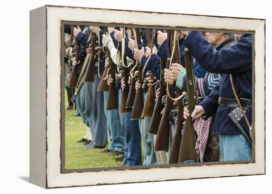 Union Soldiers at the Thunder on the Roanoke Civil War Reenactment in Plymouth, North Carolina-Michael DeFreitas-Framed Premier Image Canvas