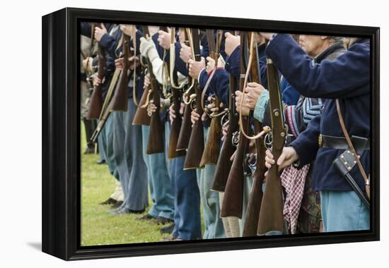 Union Soldiers at the Thunder on the Roanoke Civil War Reenactment in Plymouth, North Carolina-Michael DeFreitas-Framed Premier Image Canvas