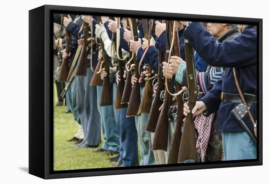 Union Soldiers at the Thunder on the Roanoke Civil War Reenactment in Plymouth, North Carolina-Michael DeFreitas-Framed Premier Image Canvas