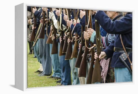 Union Soldiers at the Thunder on the Roanoke Civil War Reenactment in Plymouth, North Carolina-Michael DeFreitas-Framed Premier Image Canvas