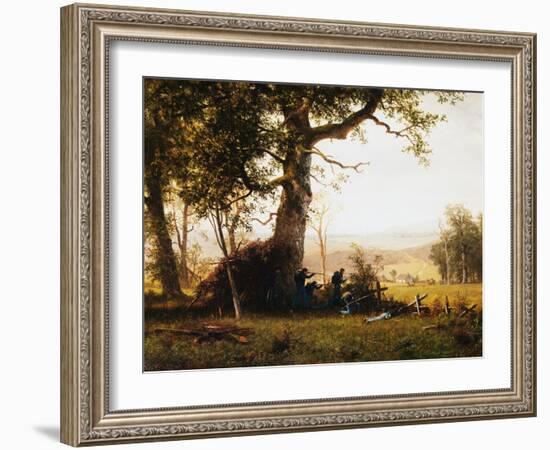 Union Soldiers Fighting in the Field by Albert Bierstadt-Geoffrey Clements-Framed Giclee Print