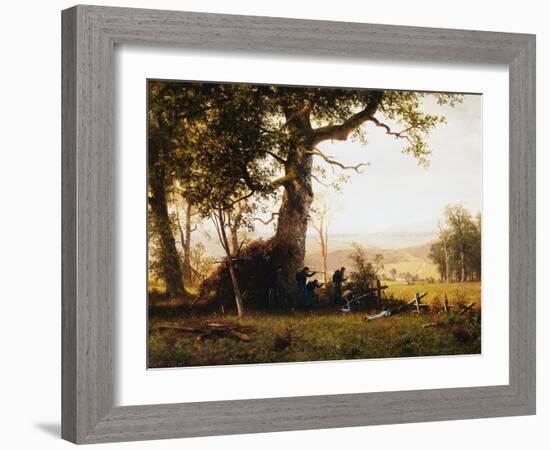 Union Soldiers Fighting in the Field by Albert Bierstadt-Geoffrey Clements-Framed Giclee Print