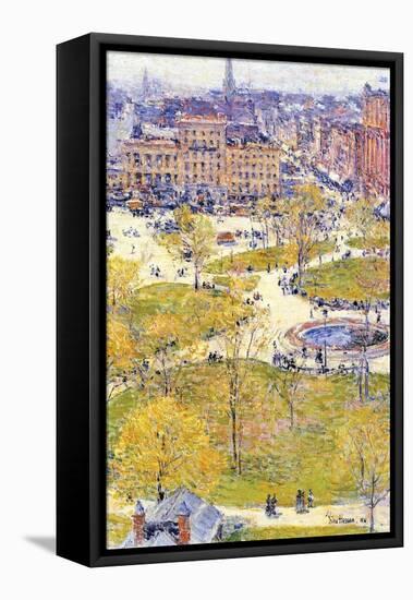 Union Square in Spring-Childe Hassam-Framed Stretched Canvas