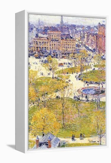 Union Square in Spring-Childe Hassam-Framed Stretched Canvas