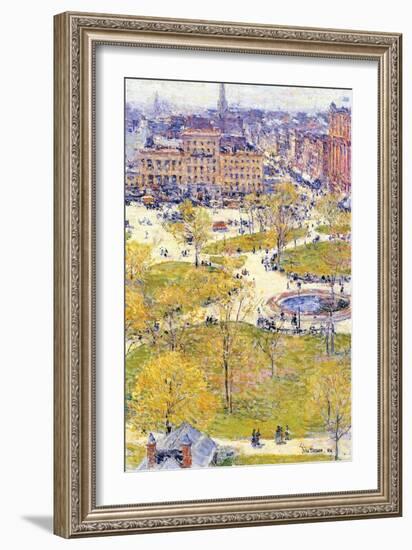 Union Square in Spring-Childe Hassam-Framed Art Print