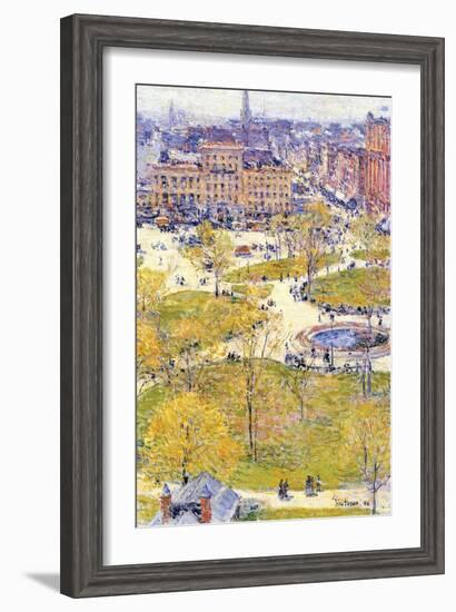 Union Square in Spring-Childe Hassam-Framed Art Print