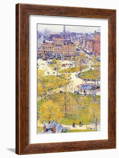 Union Square in Spring-Childe Hassam-Framed Art Print