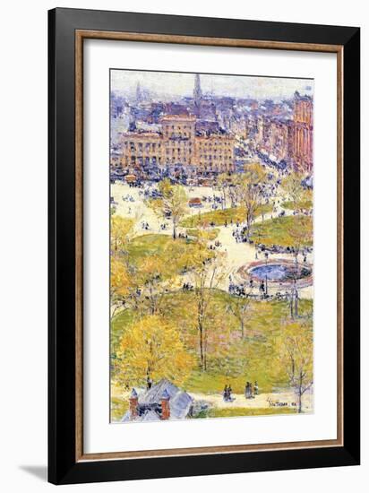 Union Square in Spring-Childe Hassam-Framed Art Print