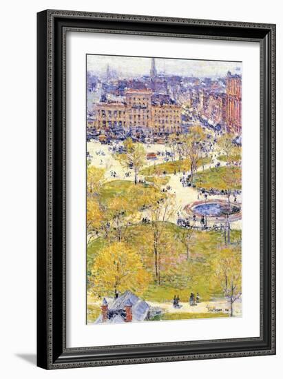 Union Square in Spring-Childe Hassam-Framed Art Print