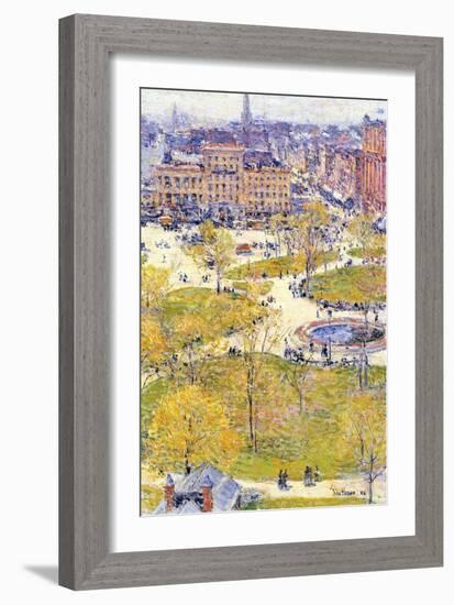 Union Square in Spring-Childe Hassam-Framed Premium Giclee Print