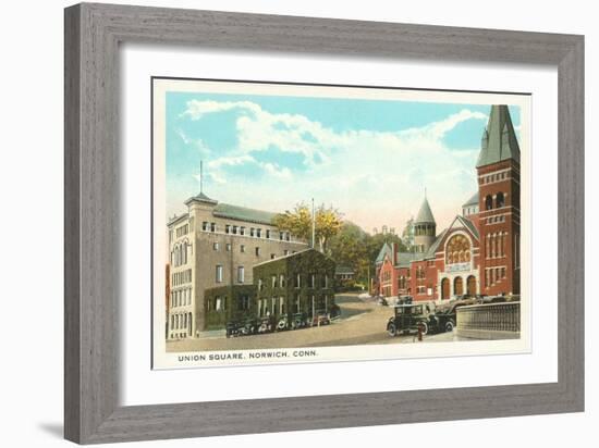 Union Square, Norwich, Connecticut-null-Framed Art Print