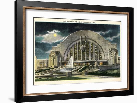 Union Station at Night, Cincinnati, Ohio-null-Framed Art Print