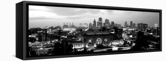 Union Station at Sunset with City Skyline in Background, Kansas City, Missouri, USA-null-Framed Premier Image Canvas