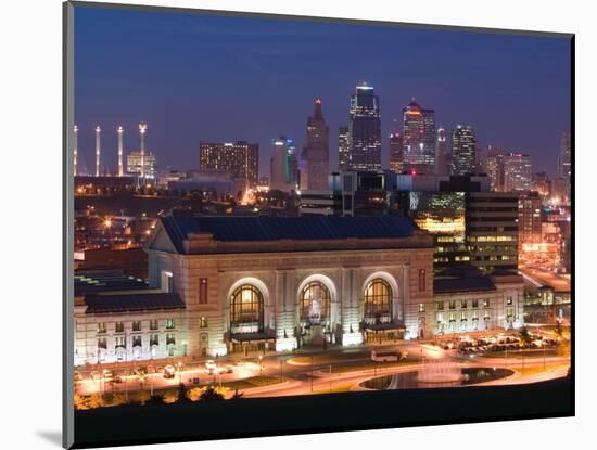 Union Station (b.1914) and Kansas City Skyline, Missouri, USA-Walter Bibikow-Mounted Photographic Print