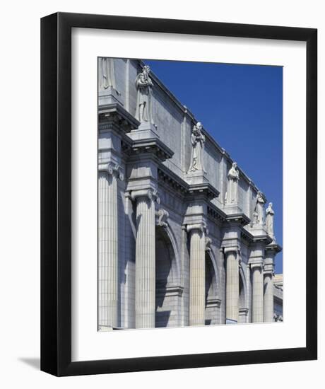 Union Station facade and sentinels, Washington, D.C.-Carol Highsmith-Framed Art Print