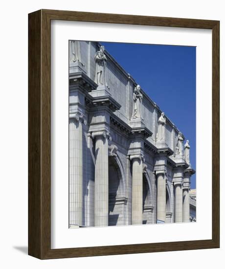 Union Station facade and sentinels, Washington, D.C.-Carol Highsmith-Framed Art Print