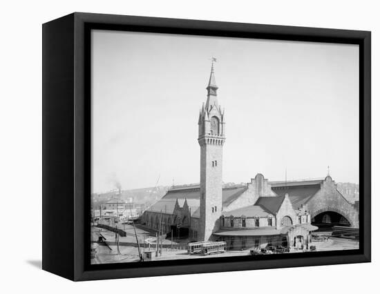 Union Station, Worcester, Mass.-null-Framed Stretched Canvas