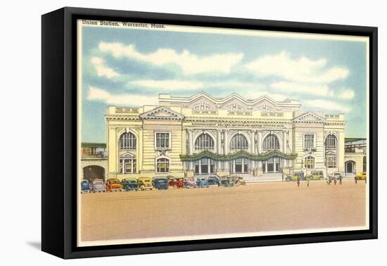 Union Station, Worcester, Mass.-null-Framed Stretched Canvas