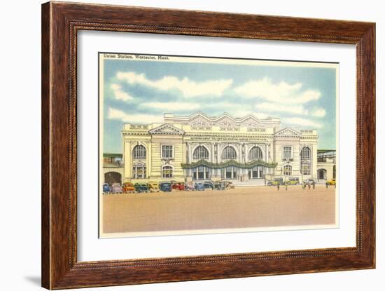 Union Station, Worcester, Mass.-null-Framed Art Print