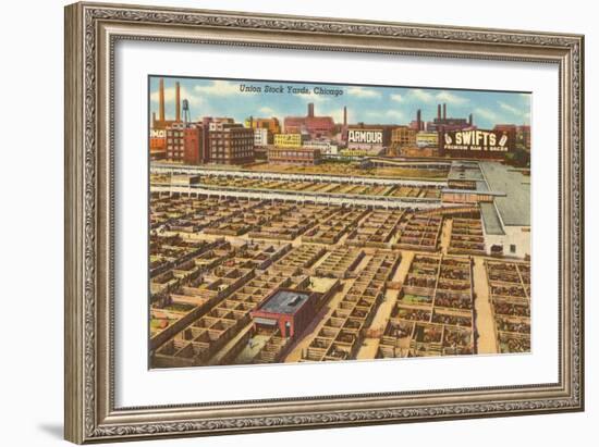 Union Stockyards, Chicago, Illinois-null-Framed Art Print