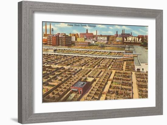 Union Stockyards, Chicago, Illinois-null-Framed Art Print