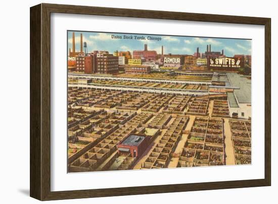 Union Stockyards, Chicago, Illinois-null-Framed Art Print