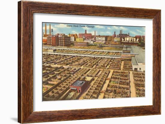 Union Stockyards, Chicago, Illinois-null-Framed Art Print