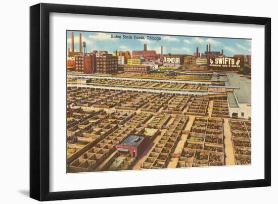 Union Stockyards, Chicago, Illinois-null-Framed Art Print