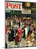 "Union Train Station, Chicago, Christmas" Saturday Evening Post Cover, December 23,1944-Norman Rockwell-Mounted Giclee Print