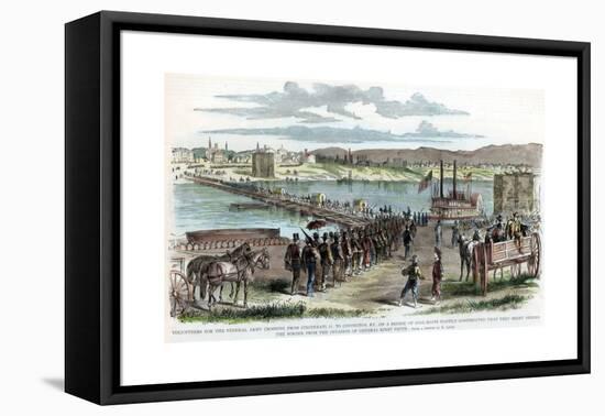 Union Volunteers Crossing the Ohio River, Cincinnati, Ohio, American Civil War, C1862-H Lovie-Framed Premier Image Canvas